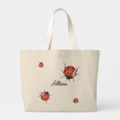 Cute Ladybug Grote Tote Bag (Achterkant)
