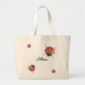 Cute Ladybug Grote Tote Bag (Voorkant)