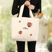 Cute Ladybug Grote Tote Bag