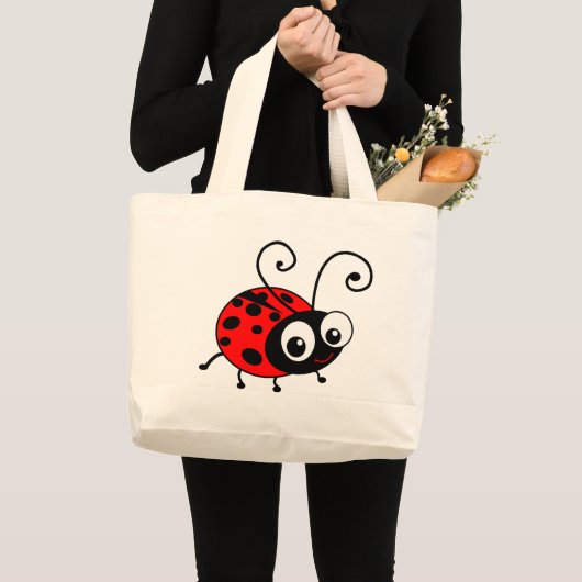Cute Ladybug Grote Tote Bag (Voorkant (product))
