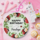 Cute Ladybug Happy Birthday Party Borden Papieren Bordje (Feest)