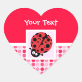 Cute Ladybug Hart Sticker (Voorkant)
