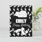 Cute Ladybug Hearts Colour Birthday Party Feestdagenkaart (Staand voorkant)