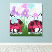 Cute Ladybug Illustratie Canvas Afdruk (Insitu (Houten vloer))