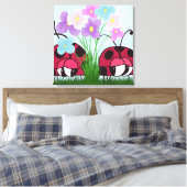 Cute Ladybug Illustratie Canvas Afdruk (Insitu (Slaapkamer))