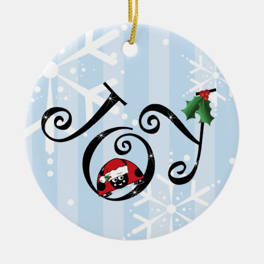 Cute Ladybug Joy Ornament (Voorkant)