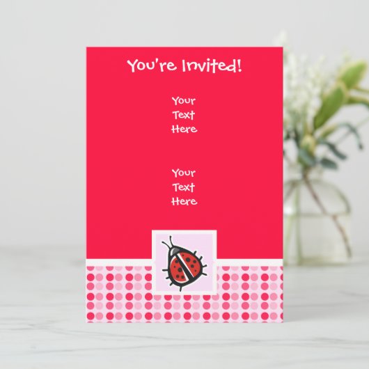 Cute Ladybug Kaart (Staand voorkant)