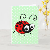Cute Ladybug Kaart (Gele Bloem)