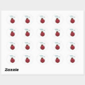 Cute Ladybug-Kawaii collectie Ronde Sticker (Vel)