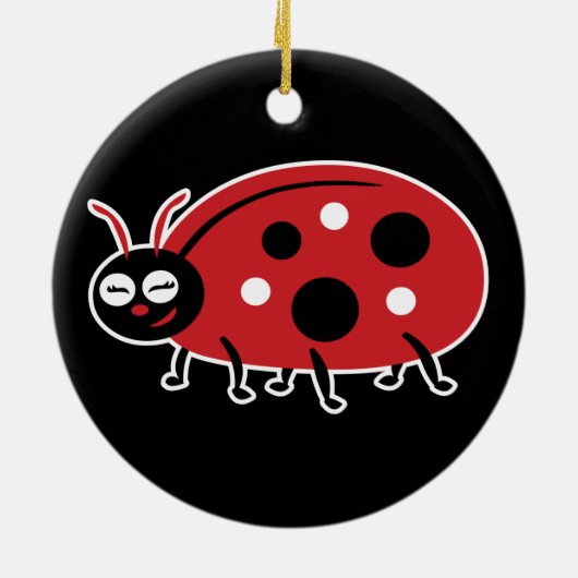 Cute Ladybug Keramisch Ornament (Achterkant)