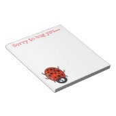 Cute ladybug kever insect cartoon illustratie notitieblok (Schuin)