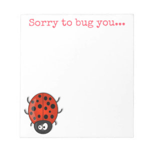 Cute ladybug kever insect cartoon illustratie notitieblok