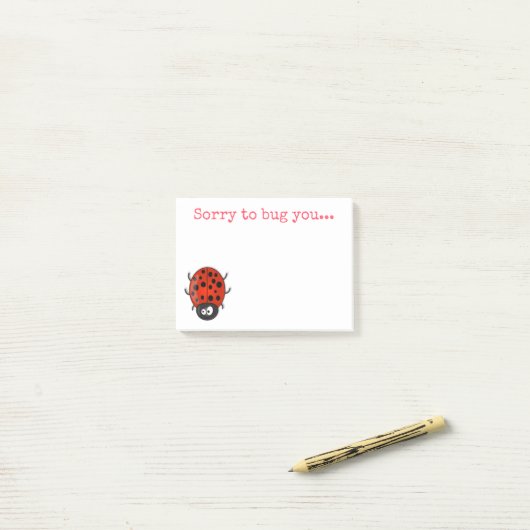 Cute ladybug kever insect cartoon illustratie post-it® notes (Op bureau)