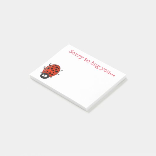 Cute ladybug kever insect cartoon illustratie post-it® notes (Schuin)