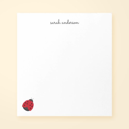 Cute Ladybug Kinder Personalized Notitieblok