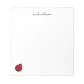 Cute Ladybug Kinder Personalized Notitieblok (Voorkant)