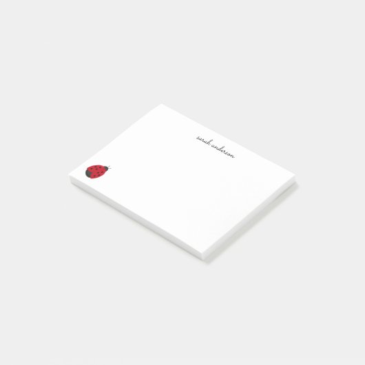 Cute Ladybug Kinder Personalized Post-it® Notes (Schuin)