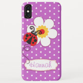 Cute ladybug ladybird meisjes noemen paars Case-Mate iPhone case (Achterkant)