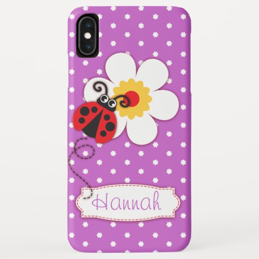 Cute ladybug ladybird meisjes noemen paars Case-Mate iPhone case (Achterkant)