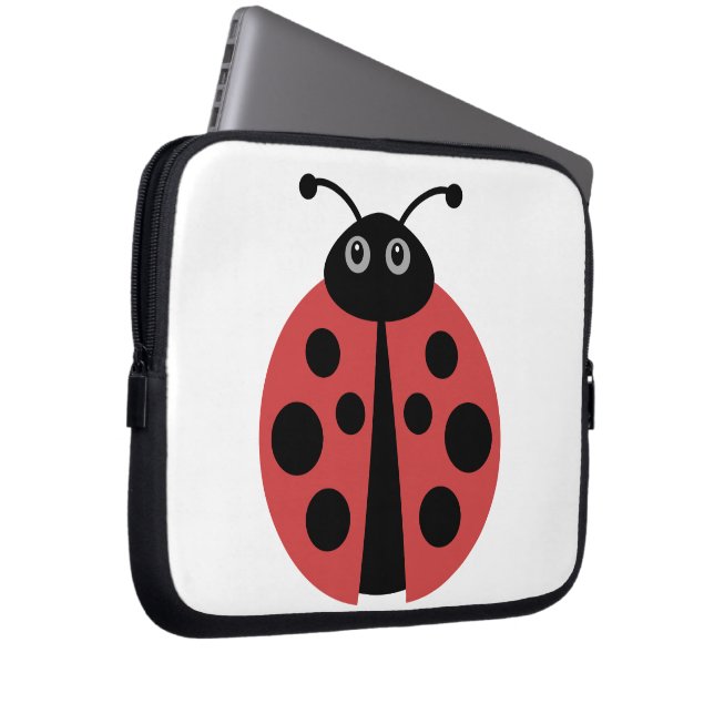 Cute Ladybug Laptop Sleeve (Voorkant Rechts)