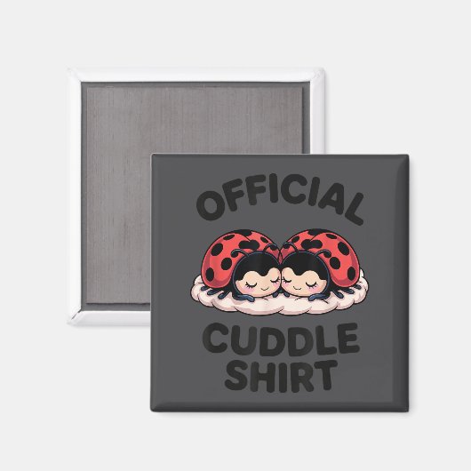 Cute Ladybug Love Cuddle  Magneet (Voorkant / Achterkant)