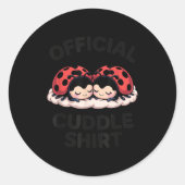 Cute Ladybug Love Cuddle  Ronde Sticker (Voorkant)