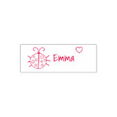 Cute Ladybug Luck Custom Personalized Kinder Name Zelfinktende Stempel (Design)
