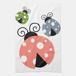 Cute Ladybug Mam. Ladybug Babies Pink Green Blue Theedoek