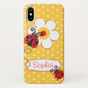 Cute ladybug meisjes naam geel Case-Mate iPhone case
