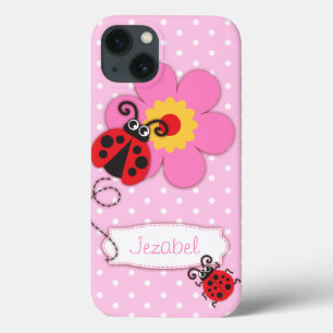 Cute ladybug meisjes noemen roze iPhone 13 hoesje