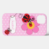 Cute ladybug meisjes noemen roze Case-Mate iPhone case (Achterkant (horizontaal))