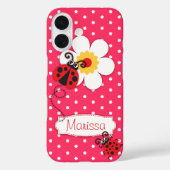 Cute ladybug meisjes noemen roze iphonecase Case-Mate iPhone case (Achterkant)