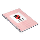 Cute Ladybug met hart voor meisjes Notitieboek (Rechterzijde)