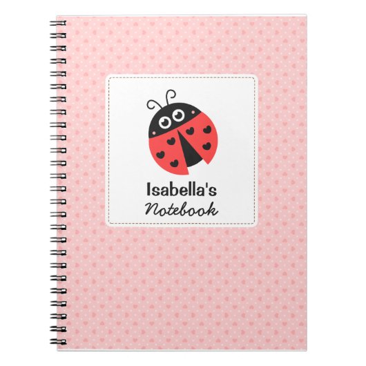 Cute Ladybug met hart voor meisjes Notitieboek (Voorkant)