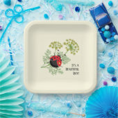 Cute Ladybug | Mooie dag Papieren Bordje (Feest)