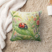 Cute Ladybug On A Leaf Tiny Insects  Kussen (Deken)
