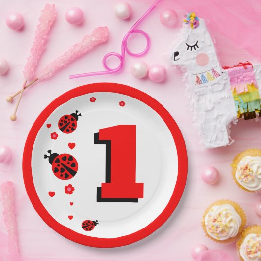 Cute Ladybug Papieren Bordje (Feest)