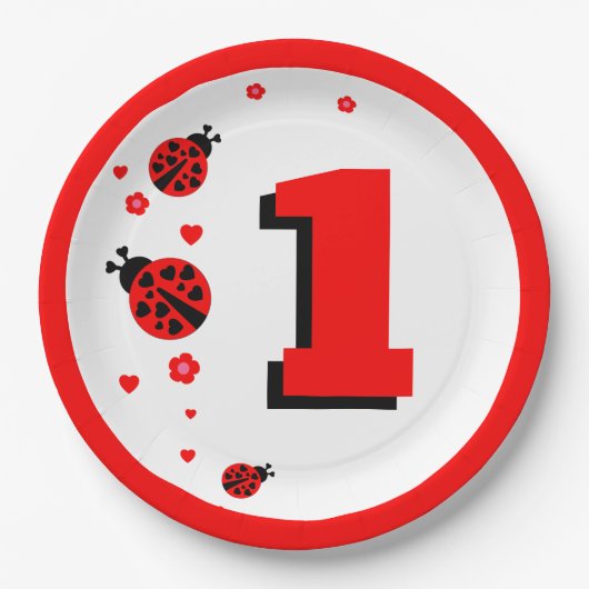 Cute Ladybug Papieren Bordje (Voorkant)