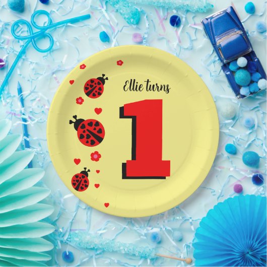 Cute Ladybug Papieren Bordje (Feest)