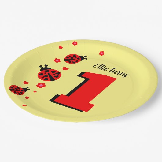 Cute Ladybug Papieren Bordje (Gekanteld)