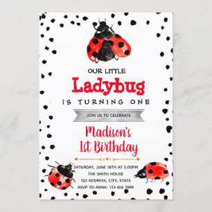 Cute ladybug party verjaardaguitnodiging kaart