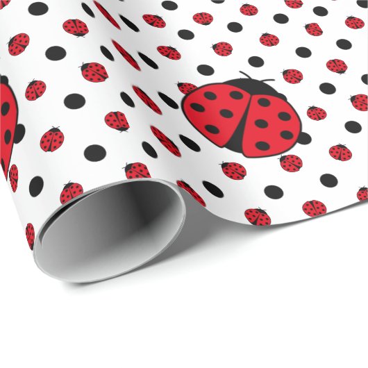 Cute ladybug-patroon cadeaupapier (Rol Hoek)