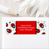 Cute ladybug-patroon etiket (Insitu)