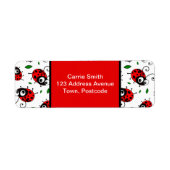 Cute ladybug-patroon etiket (Voorkant)