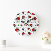 Cute ladybug-patroon grote klok (Huis)