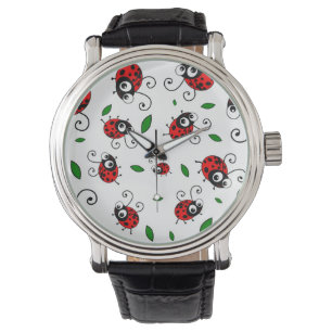 Cute ladybug-patroon horloge