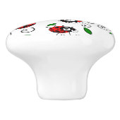 Cute Ladybug-patroon Keramische Knop (Zijkant)