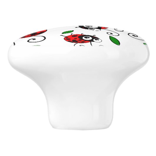 Cute Ladybug-patroon Keramische Knop (Zijkant)