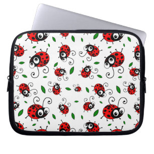 Cute ladybug-patroon laptop sleeve