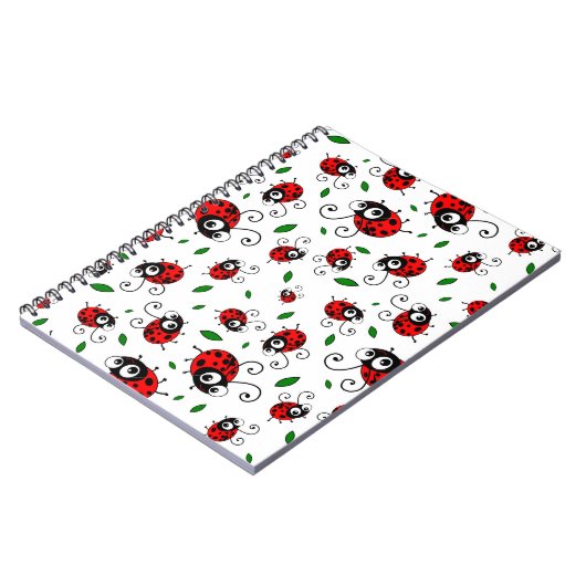 Cute ladybug-patroon notitieboek (Linkerzijde)